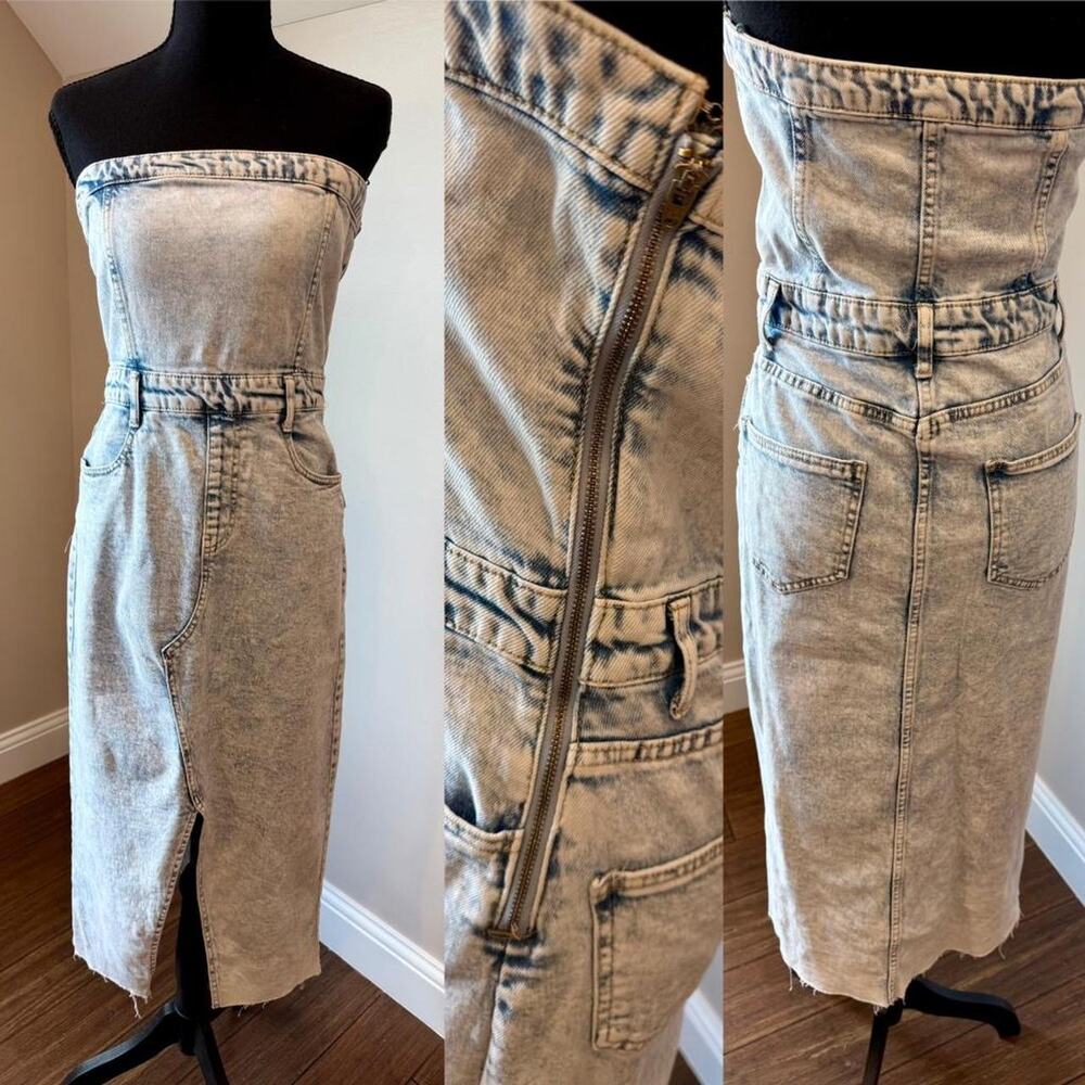NWT Gianni Bini Strapless Denim Dress Size Medium